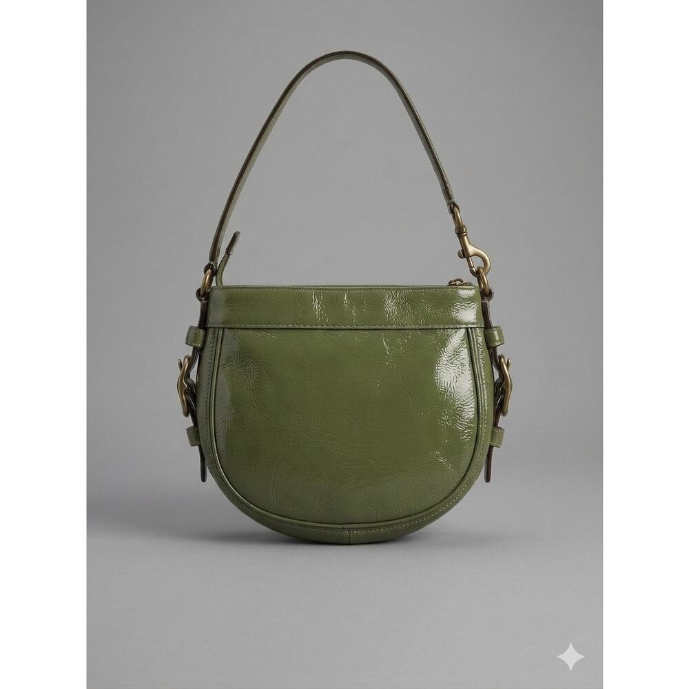 Coach Ergo Patent Leather Pleated Hobo – Apple Green